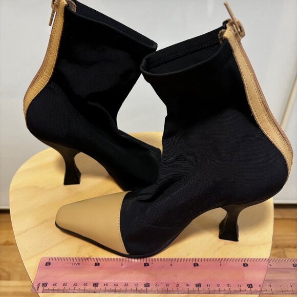 Tony Bianco Two-Tone Stiletto Ankle Booties - Size 5 - Picture 10 of 11